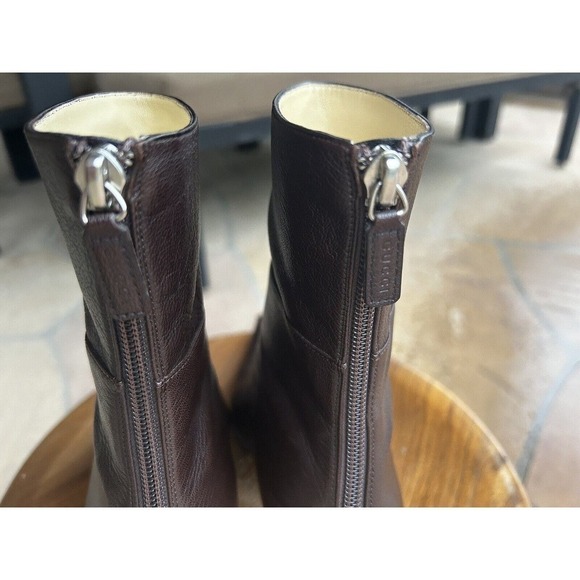 Gucci Brown Leather Ankle Boots Size US 7.5 7 1/2 Zipper Pointed Toe KB - Picture 6 of 8